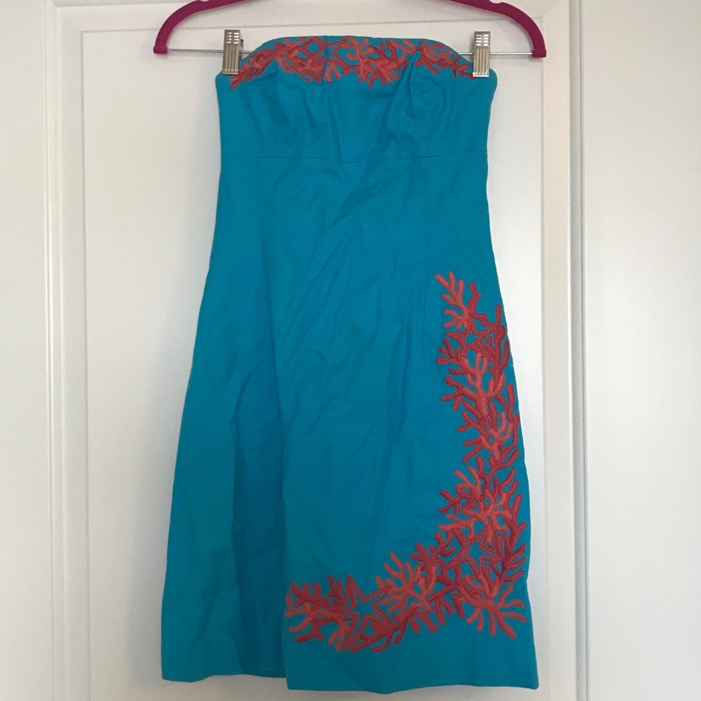 Lilly Pulitzer Turquoise Coral Bowen Dress